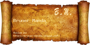 Bruner Manda névjegykártya